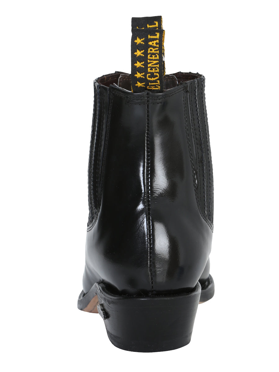 Ankle Cowboy Boot by El General - Black Chameleon 181