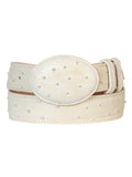Men's Cowboy Belt - Imitation Ostrich - Bone 700