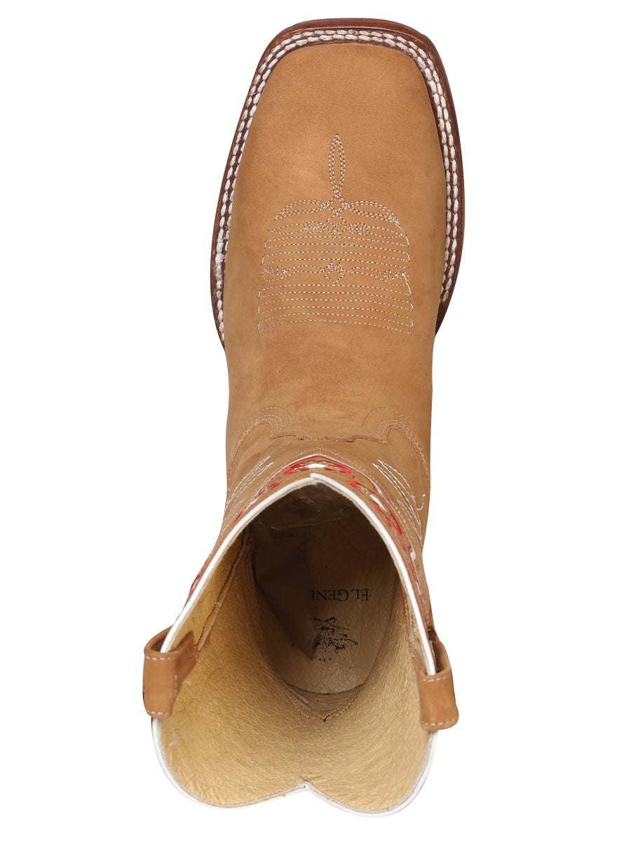 El General Womens Rodeo Boot - Nobuck Peach 42979