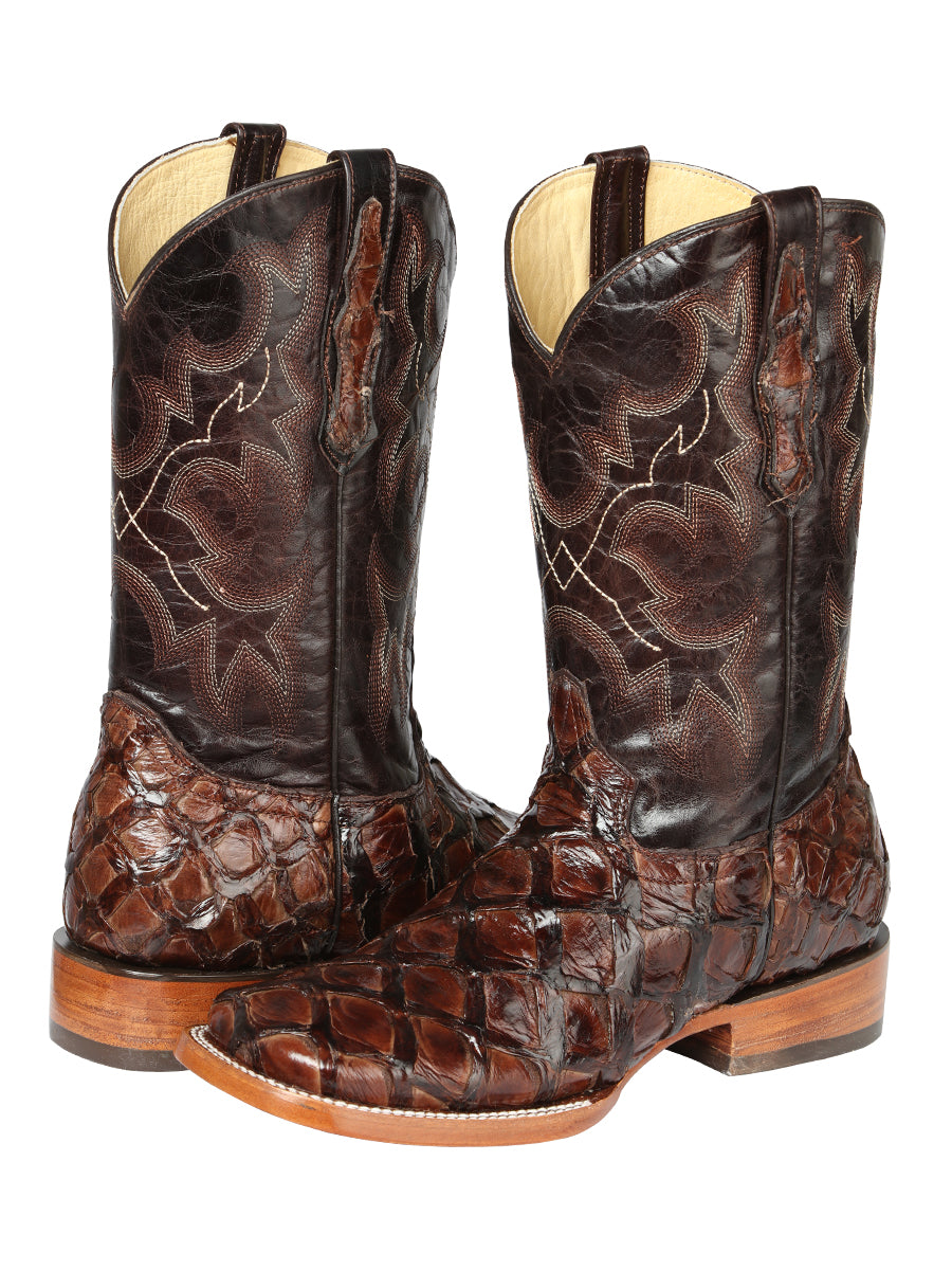 El General Men's Exotic Monster Fish Rodeo Boots - Brown 44116