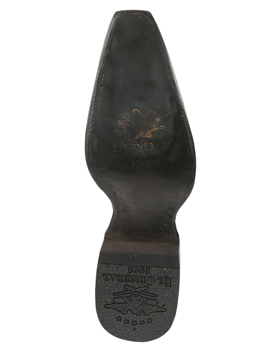 El General Men's Exotic Ostrich Leg Cowboy Boots - Brown 45068