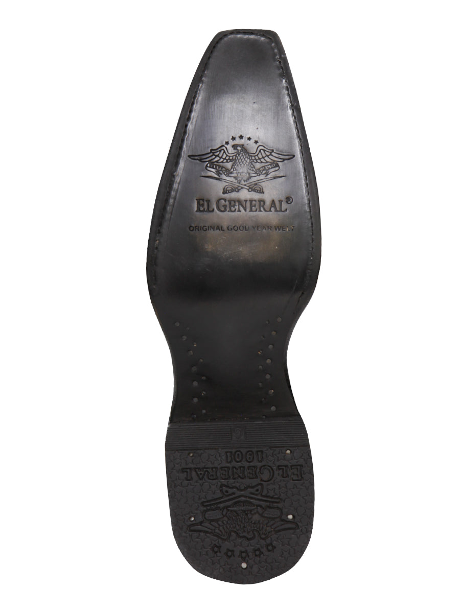 El General Men's Exotic Lizard Cowboy Boots - Black 45072