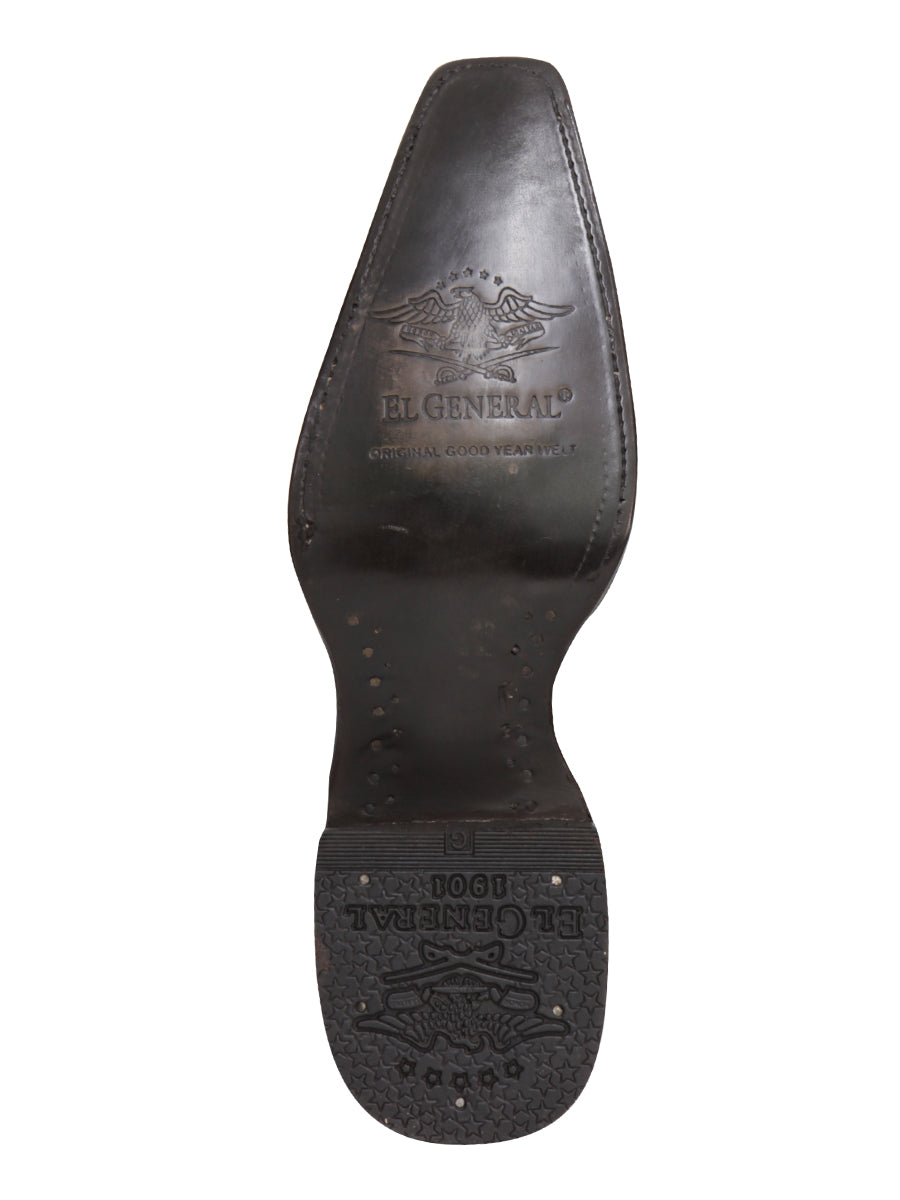 El General Men's Exotic Lizard Cowboy Boots - Brown 45073