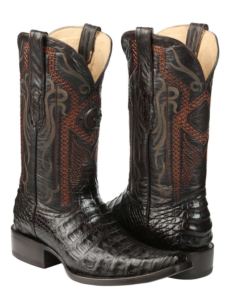 El General Men's Exotic Caiman Belly Cowboy Boots - Brown 45079