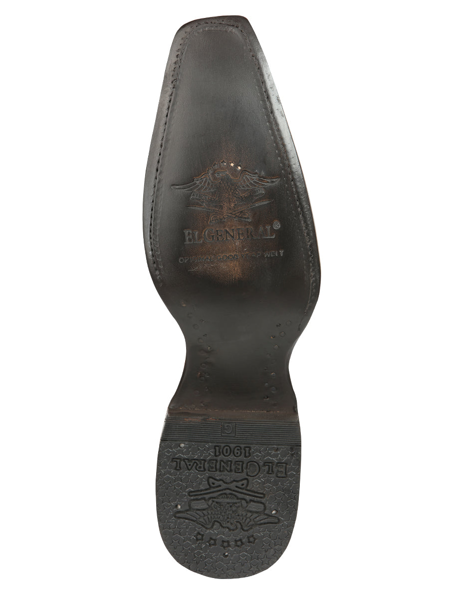 El General Men's Exotic Caiman Belly Cowboy Boots - Cognac  45080