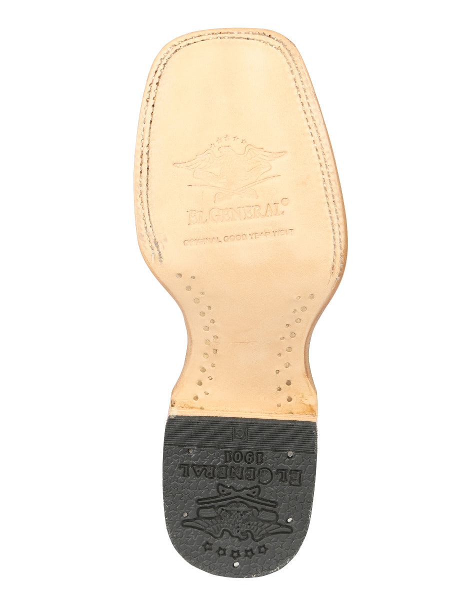 El General Men's Exotic Monster Fish Rodeo Cowboy Boots - Cognac  45085