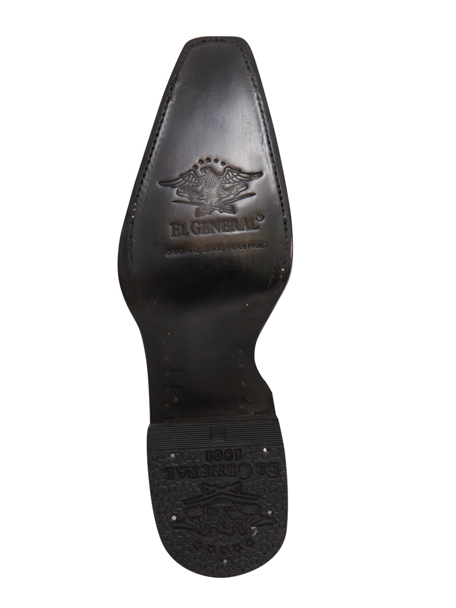 El General Men's Exotic Python Leather Cowboy Boots - Brown  45088