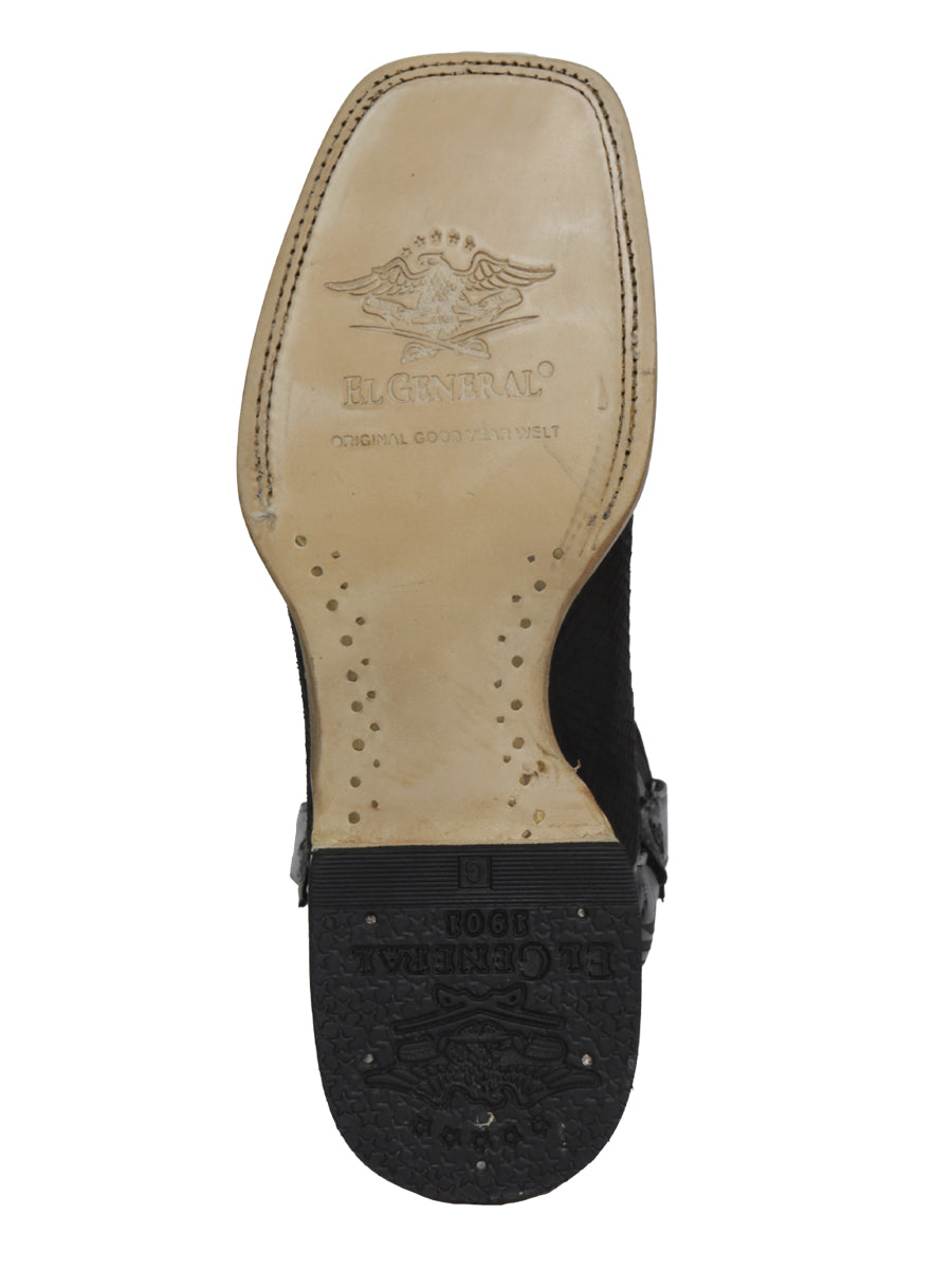 El General Men's Exotic Python Rodeo Boots - Black 45089