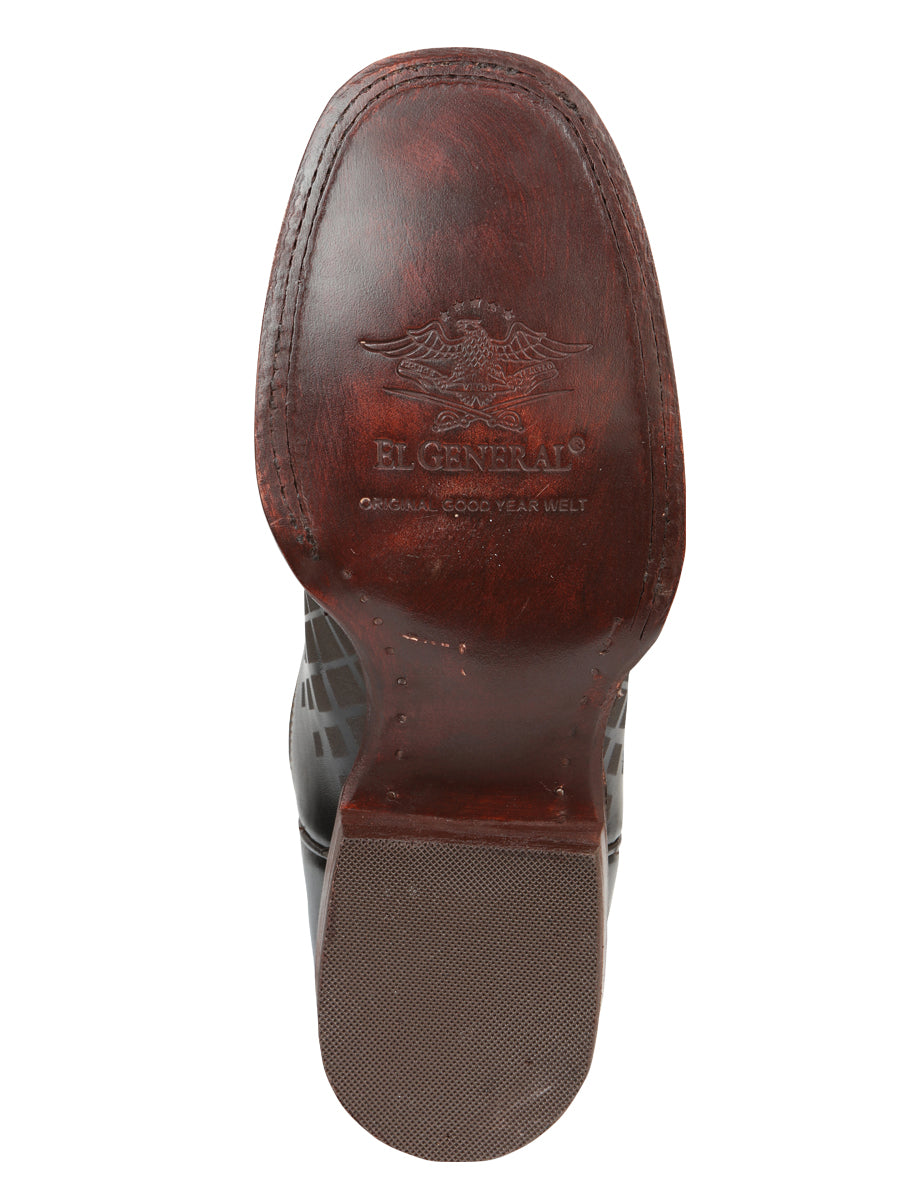 Men's Rodeo Boots - El General Pull-Up Leather - Brown 45173