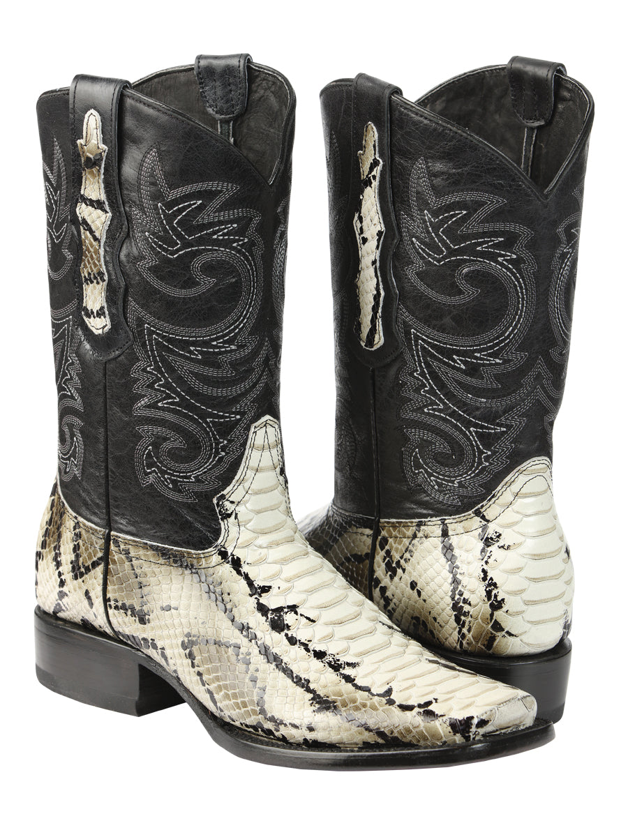 El General Men’s Python Imitation Rodeo Boots - Natural 45399