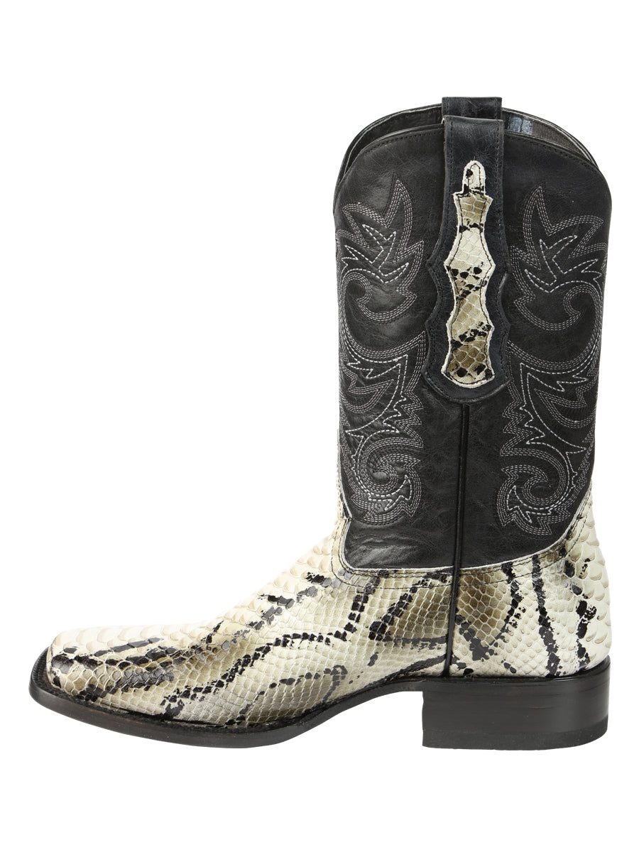 El General Men’s Python Imitation Rodeo Boots - Natural 45399