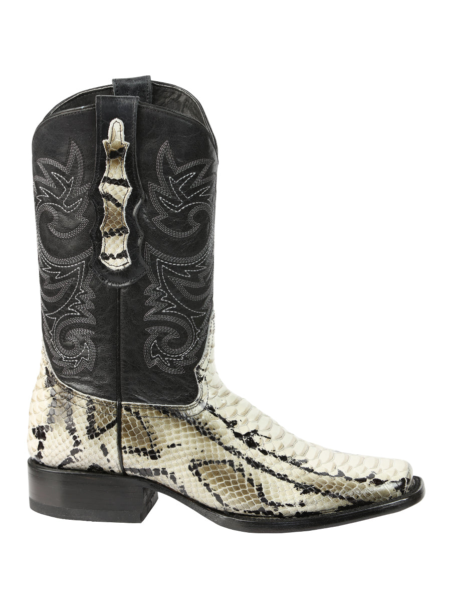 El General Men’s Python Imitation Rodeo Boots - Natural 45399