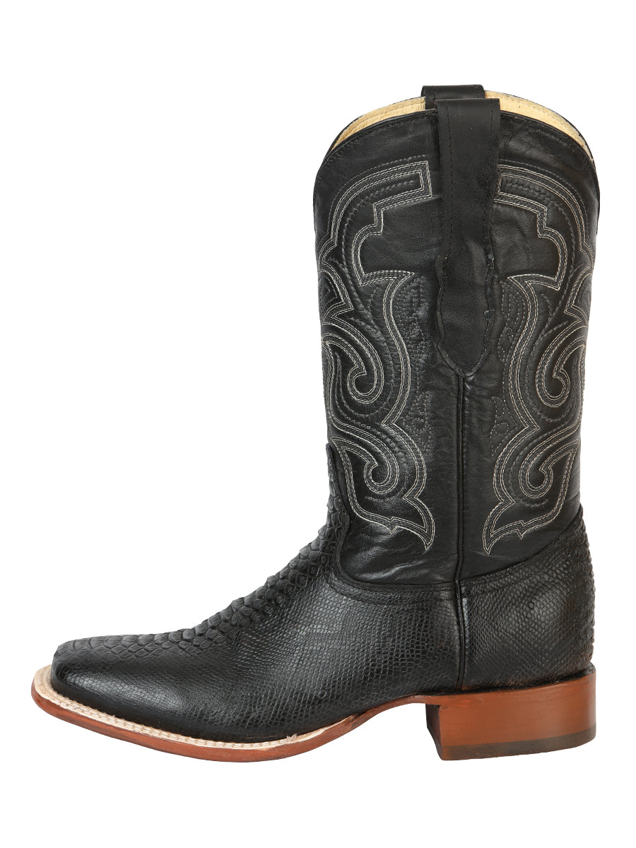 El General Men’s Python Imitation Rodeo Boots - Black 45433