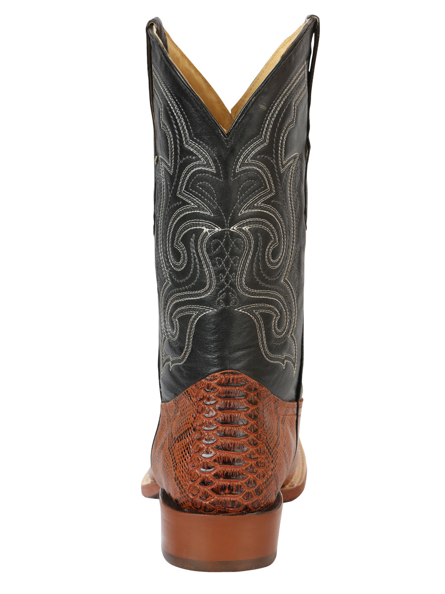 El General Men’s Python Imitation Rodeo Boots - Cognac 45435