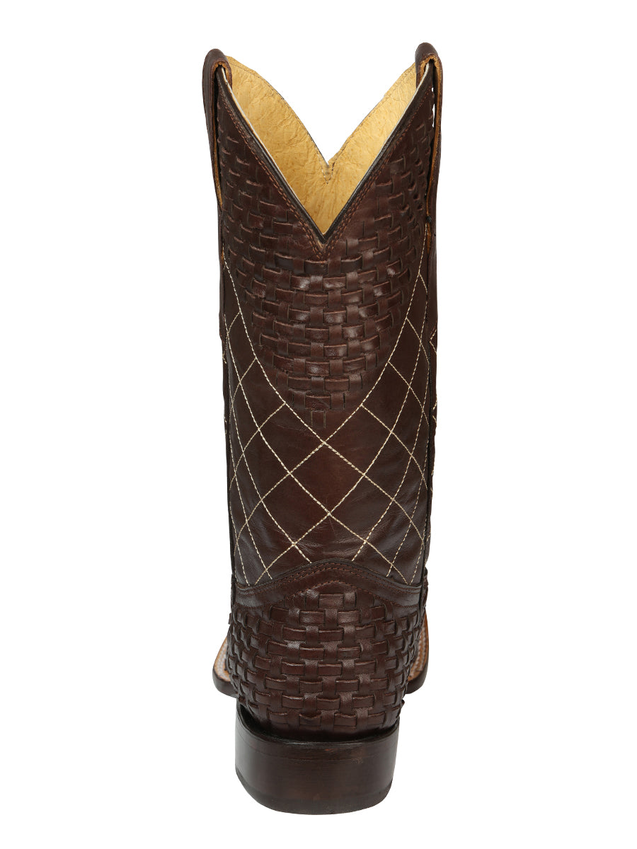 El General Men's Rodeo Boots Petatillo Leather - Brown 45440