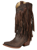 El General Women’s Fringe Western Boots - Choco 45795