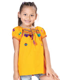 Artisanal Embroidered Blouse 100% Cotton Yellow 603593