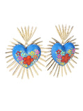 Artisanal Hand Painted Earrings Blue 603971